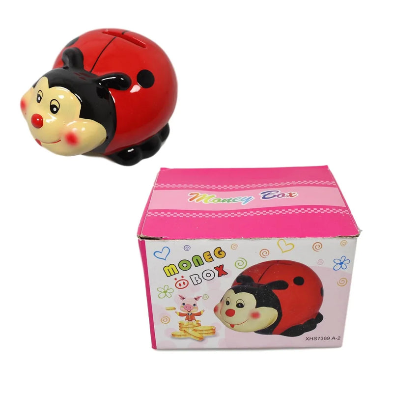 Children'S Ladybird Piggy Bank Ceramic Money Saving Bank
