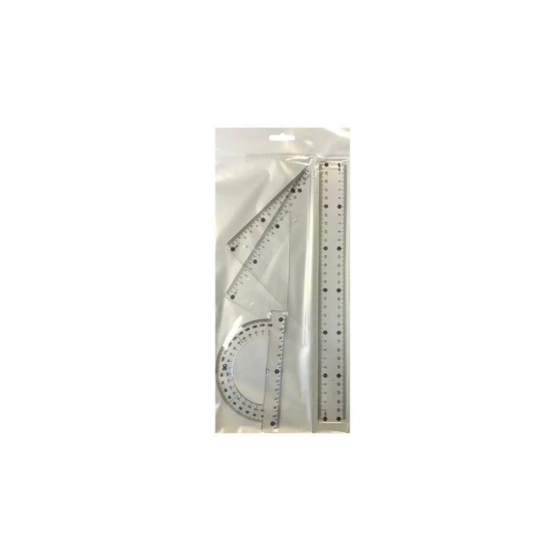 Maths Plastic Ruler And Geometry Set Of 4