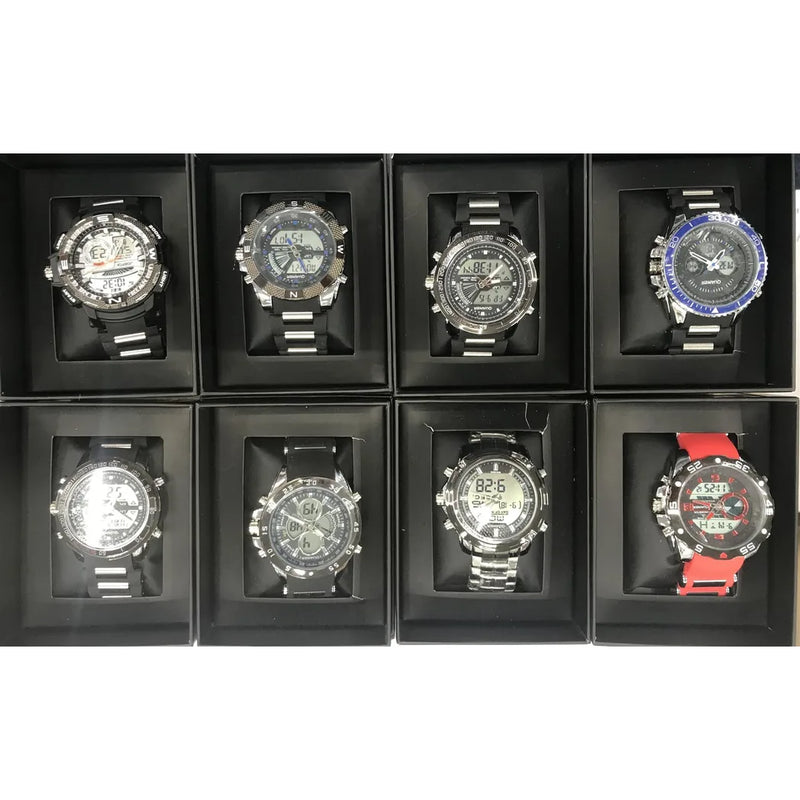 QUAMER  DIGITAL/ANALOGUE DUAL TIME GENTS WATCH Assorted designs and colours