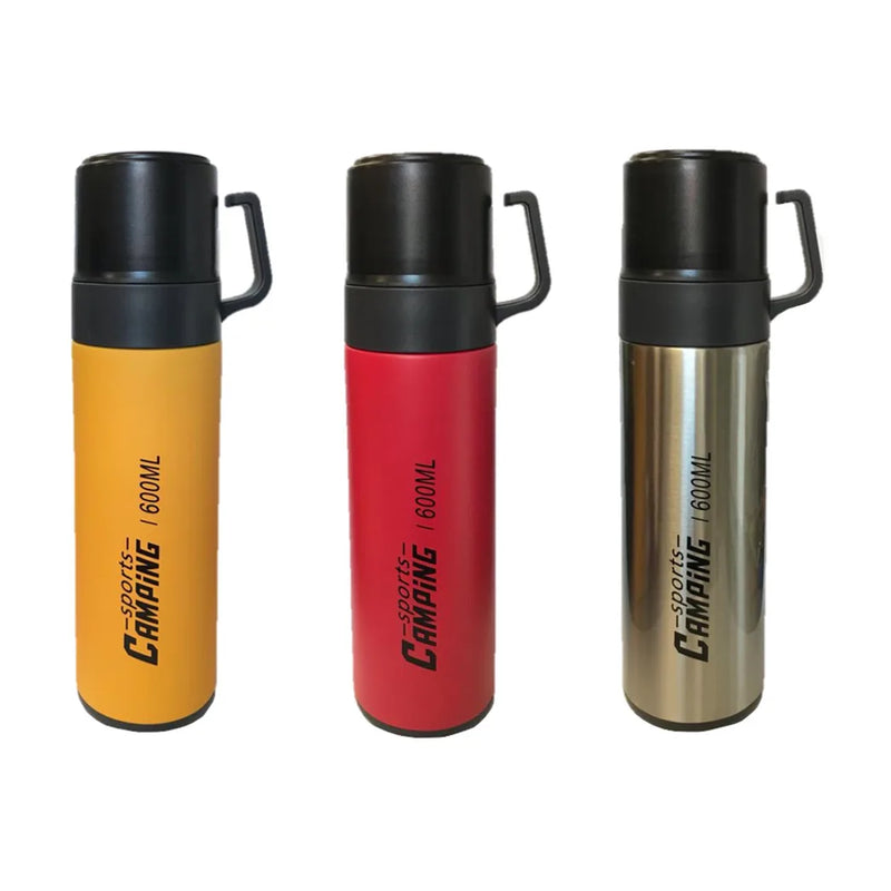 Stainless Steel Thermos Travel Flask Bottle 600Ml Assorted Colours