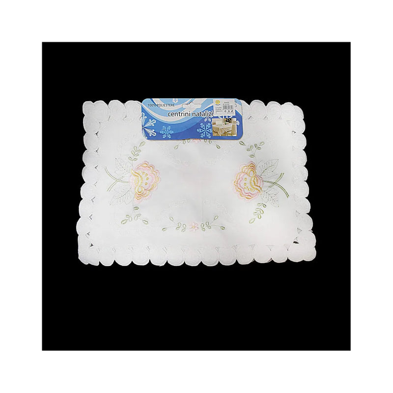 White Table Cloth Placemat With Floral Details Assorted Designs