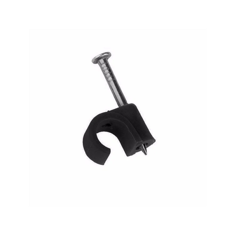 (6+) Cable Clips Round Black Pack Of 40