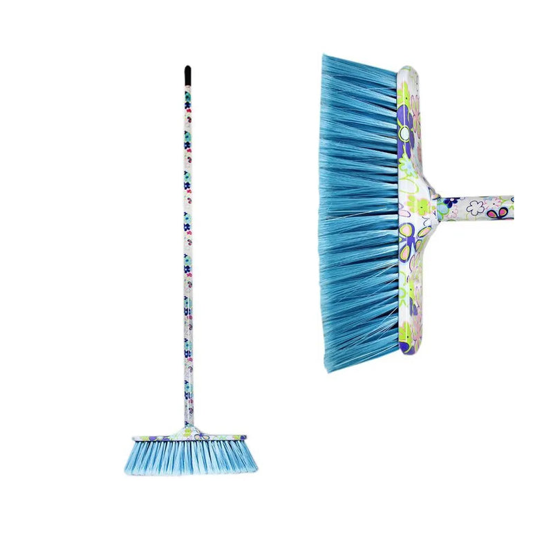 Indoor Sweeping Soft Bristles Brush Broom With Handle Assorted Designs And Colours
