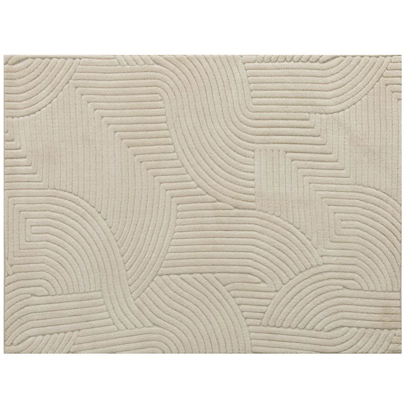 HOMCOM Modern Geometric Rug, Thick & Plush, Non-Slip, 230 x 160 cm, Cream, Living Room, Bedroom, Office