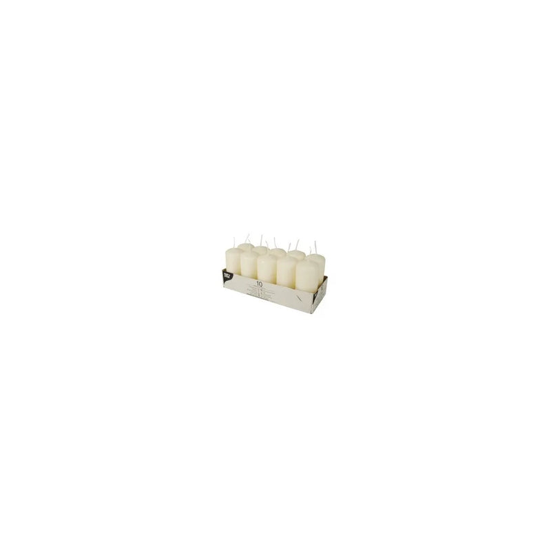 Pillar Candles 9cm Pack Of 10 - Cream