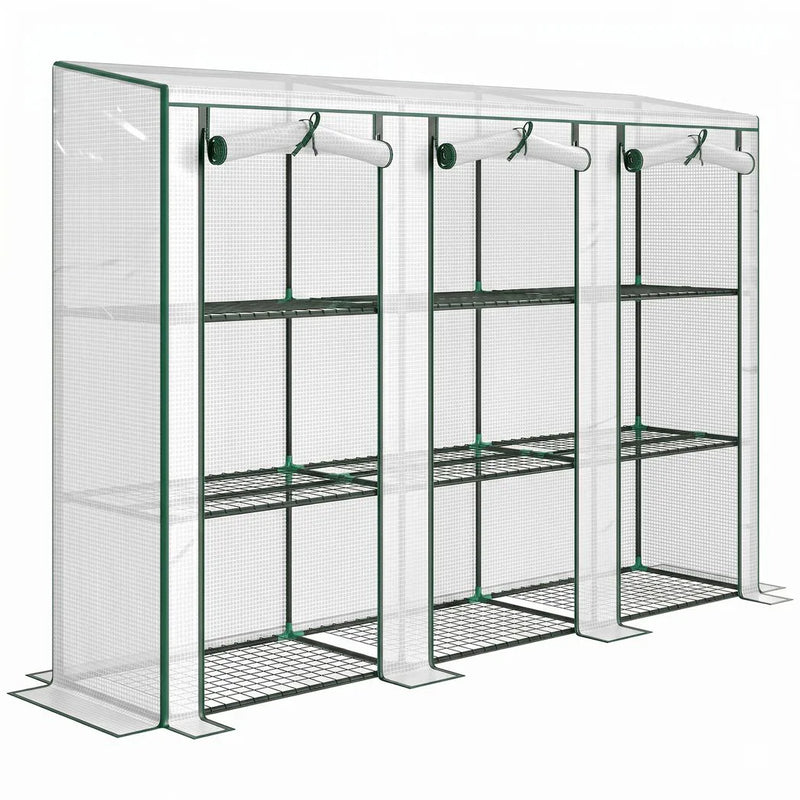Outsunny 46 x 215cm Nine-Shelf Greenhouse