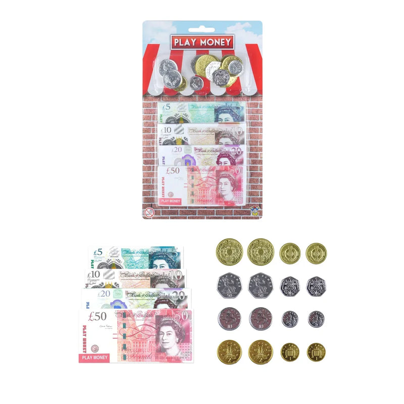 Kids Fake Play Money Notes & Pound Coins