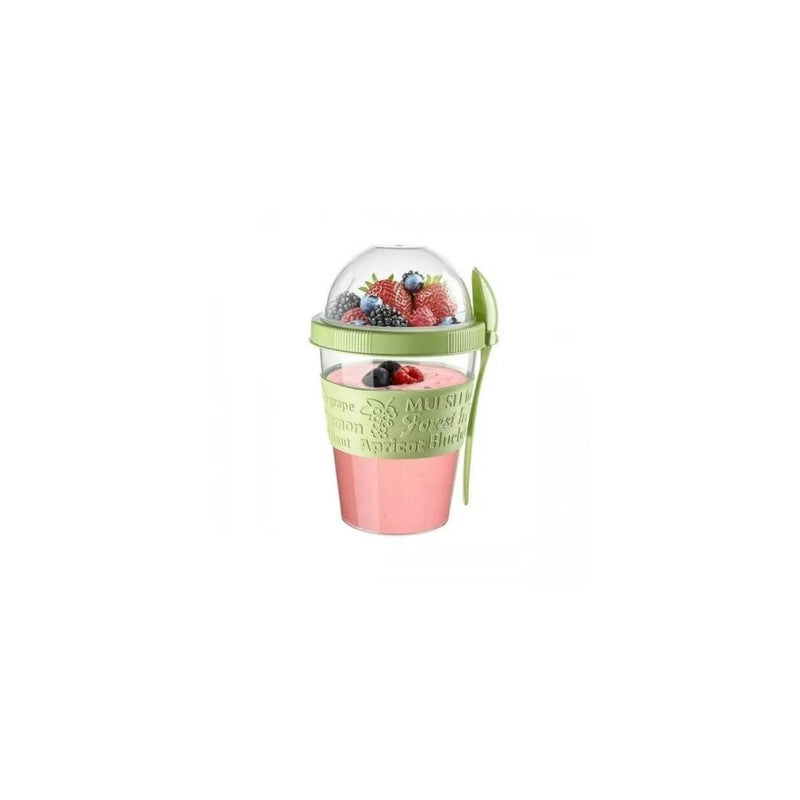 Ttz Plastic Take And Go Yoghurt Muesli Granola Cup With Dome Top 600Ml Assorted Colours