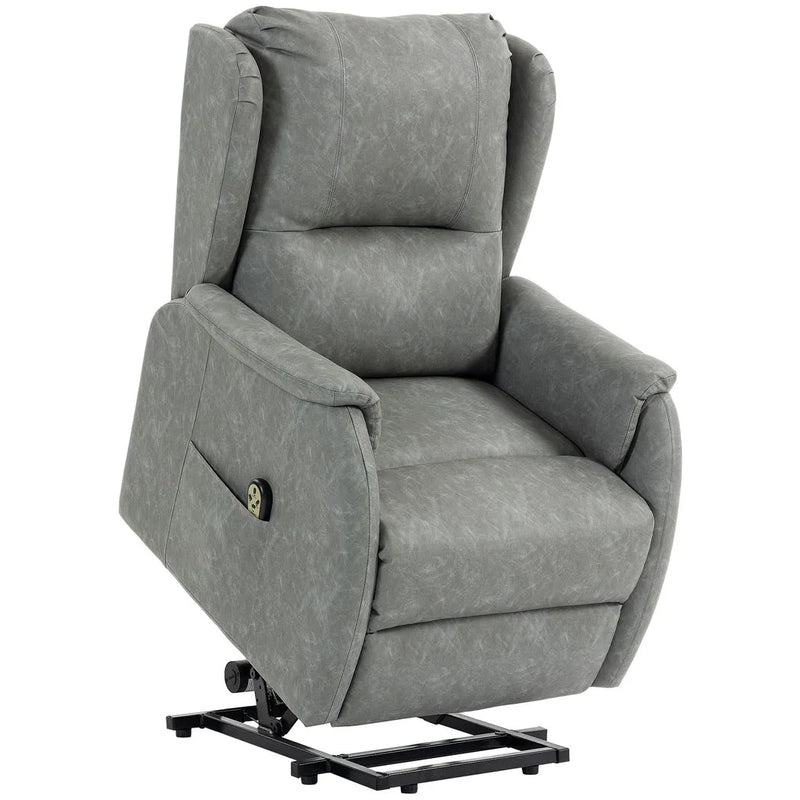 HOMCOM Power Lift Recliner Chair, Dual Motor Electric Lift Chair for Elderly with Remote Control, Grey