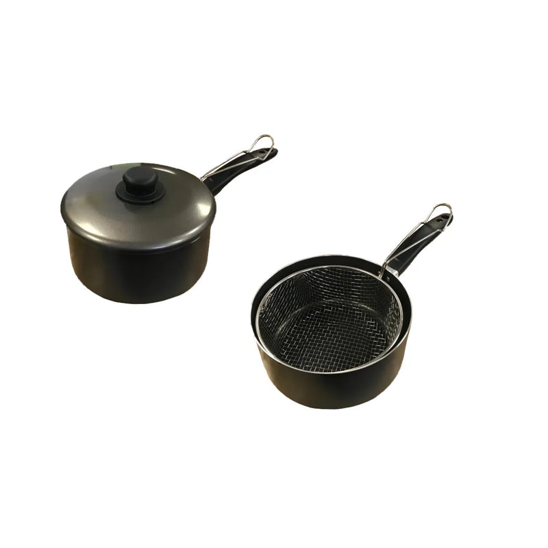 Chips Pan With Frying Basket 9" Black