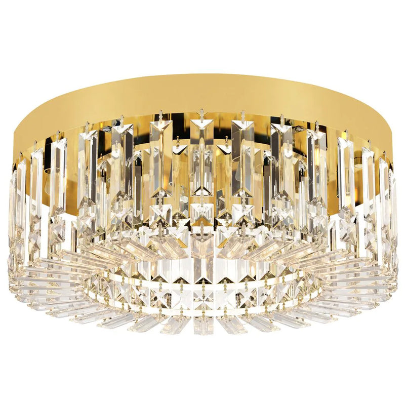 HOMCOM Crystal Chandeliers with 225 Crystal Pendants, 8-Light Ceiling Light for Living Room, Bedroom Dining Room, Gold Tone