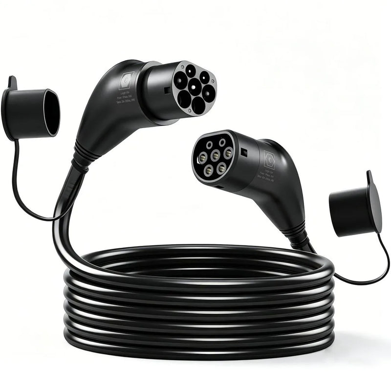 HOMCOM Type 2 EV Charging Cable, 7kW, 32A, Mode 3, 1-Phase, 10m Type 2 to Type 2 EV Extension Cable for EVs, PHEVs