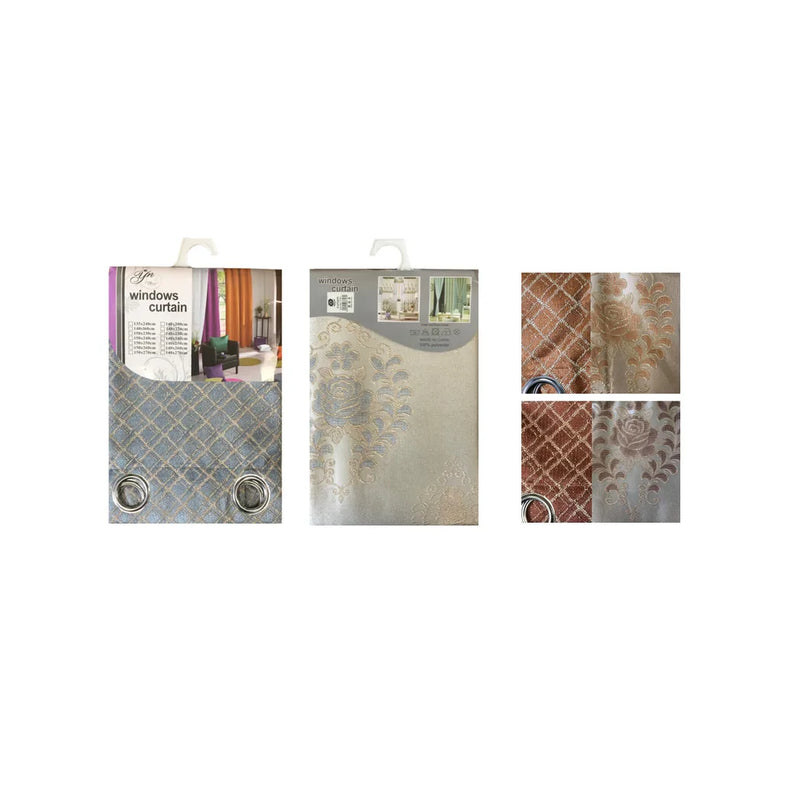 Room Fabric Window Curtain European Style Rose Design Assorted Colours