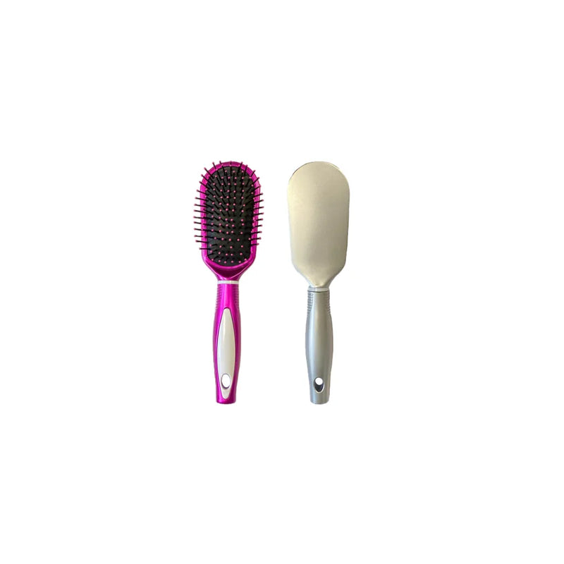 Plastic Rounded Rectangular Hair Brush Assorted Colours