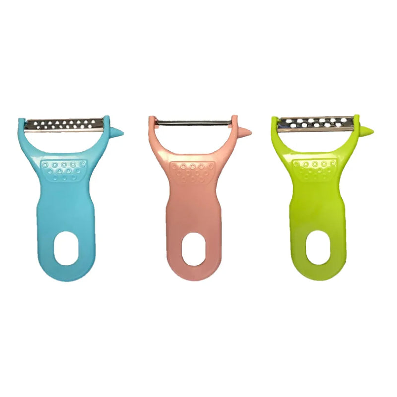 Plastic Kitchen Vegetable Peeler And Grater Set Pack Of 3 Assorted Colours