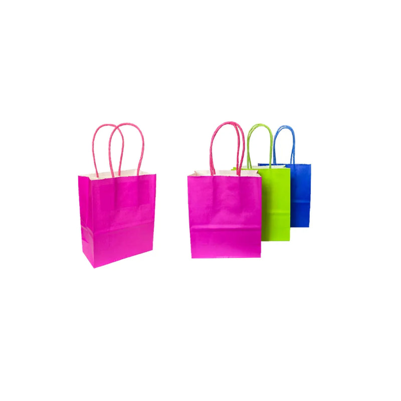 Solid Colour Paper Gift Bag E x tra Small Assorted Colours