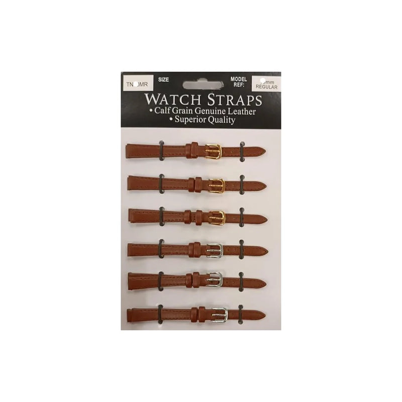 TNMR Tan calf regular watch straps card of 6