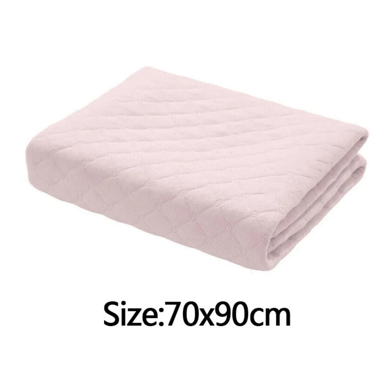 Washable Reusable Absorbent Incontinence Bed Pads Mats Sheet Mattress Protector-Light Pink-70*90cm