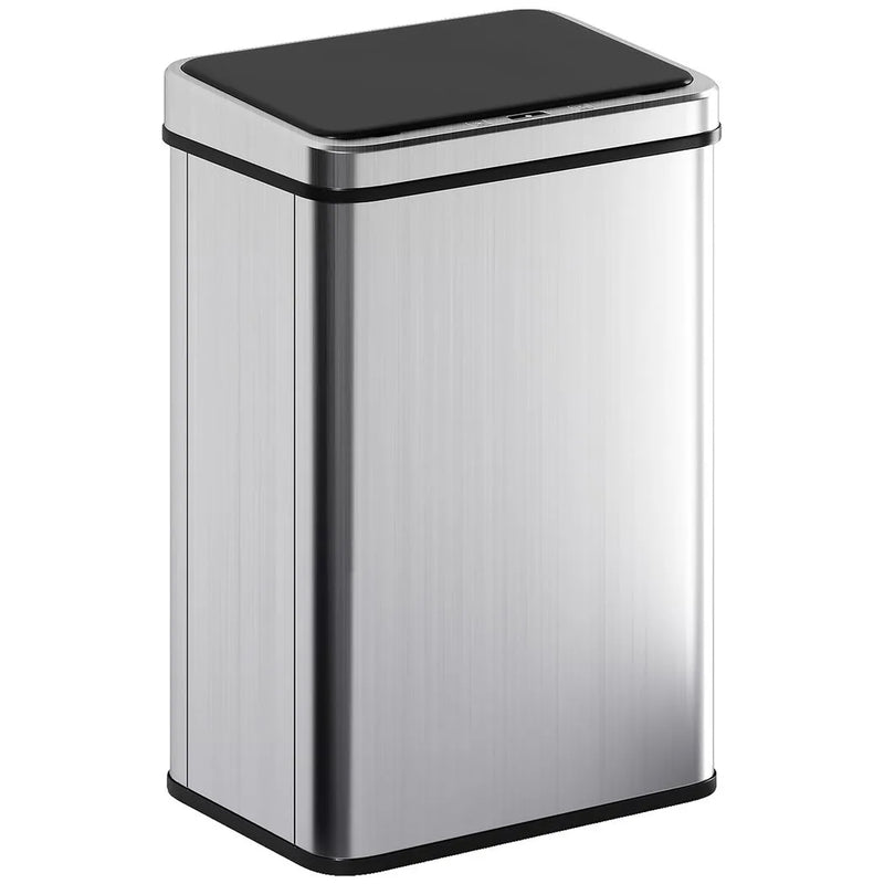 HOMCOM 40L Sensor Bin with Soft-Close Lid, Stainless Steel Automatic Touchless Motion Sensor Kitchen Bin, Silver Tone