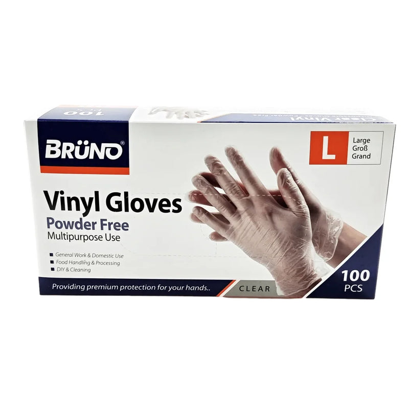 100 Large Disposable Vinyl Clear E x amination Gloves Powder Free Late x Free Gloves
