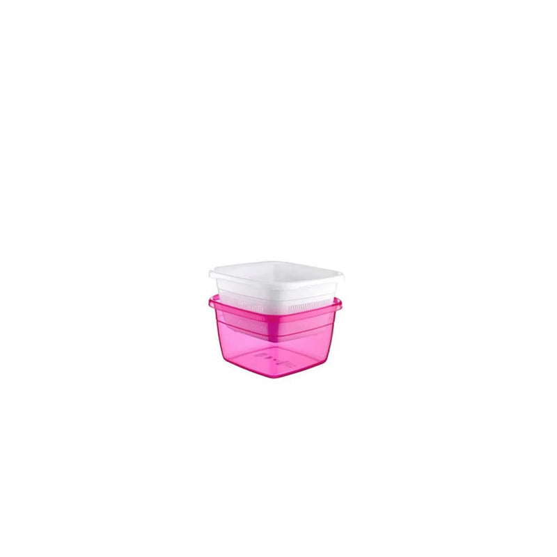 Hobby Emerald Square Basin Bowl With Strainer Plastic 3.8Lt Assorted Colours (Parcel Rate)