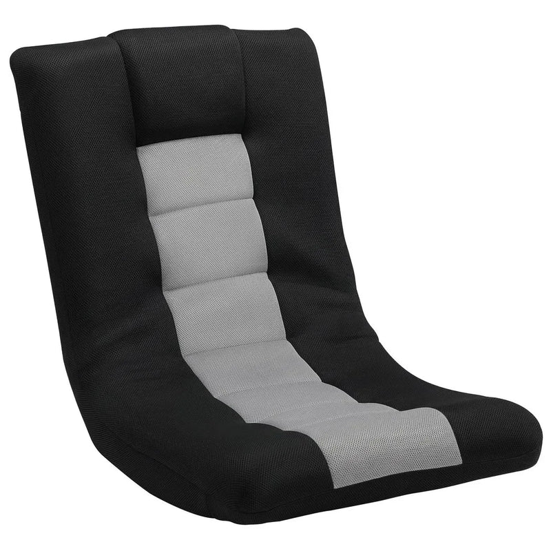 HOMCOM Floor Chair, Folding Floor Sofa with Adjustable Backrest, Wide Seat, Swivel Base, Black