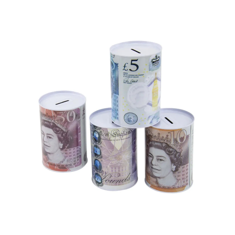 Mtm99 Medium Coin Money Tin Piggy Bank Savings Bo x Assorted Designs