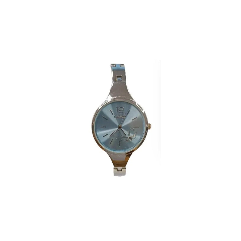 Luisant Ladies Fashion Round Blue Dial Silver Steel Bracelet Strap Watch - CLEARANCE NEEDS RE-BATTERY