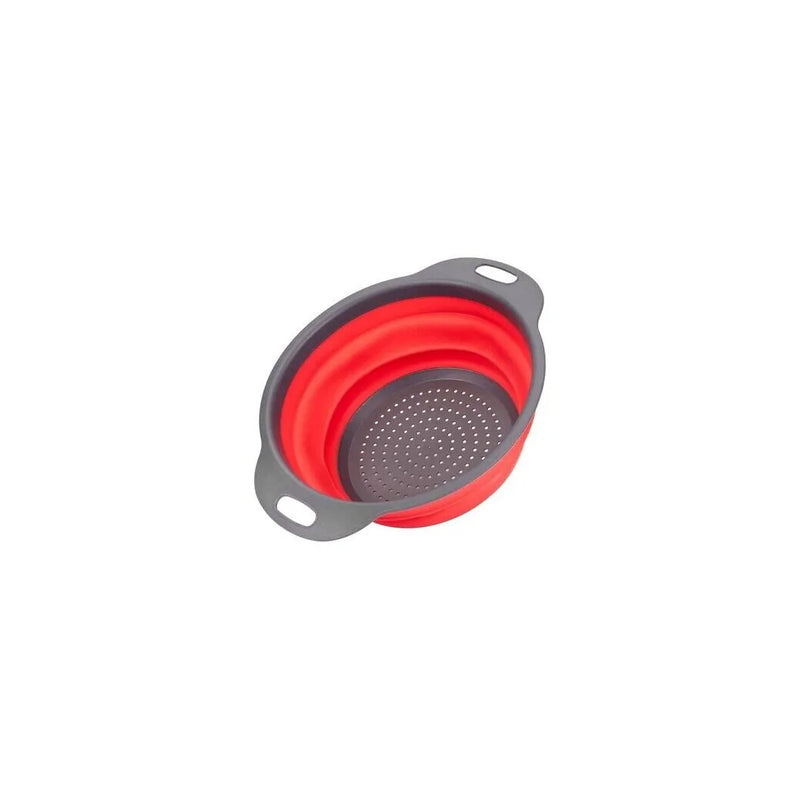 Sq Silicone Folding Colander Round Red