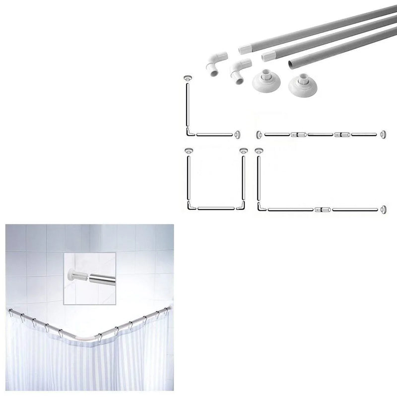 Bathroom Corner Shower Curtain Rod 0316