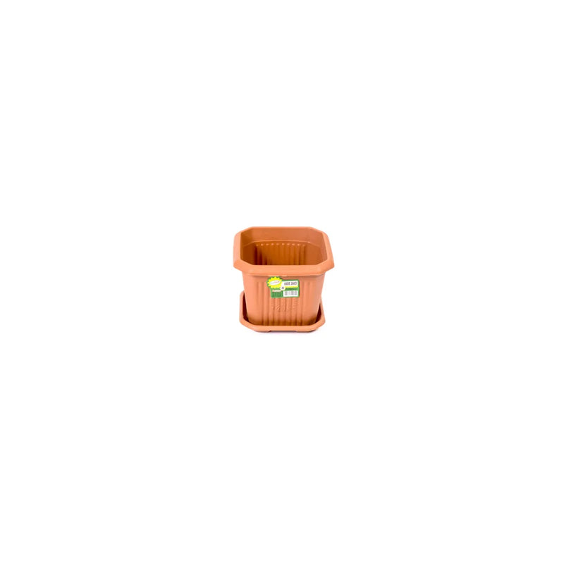 N0. 0 Plastic Square Plant Indoor Outdoor Garden Plant Pot With Base