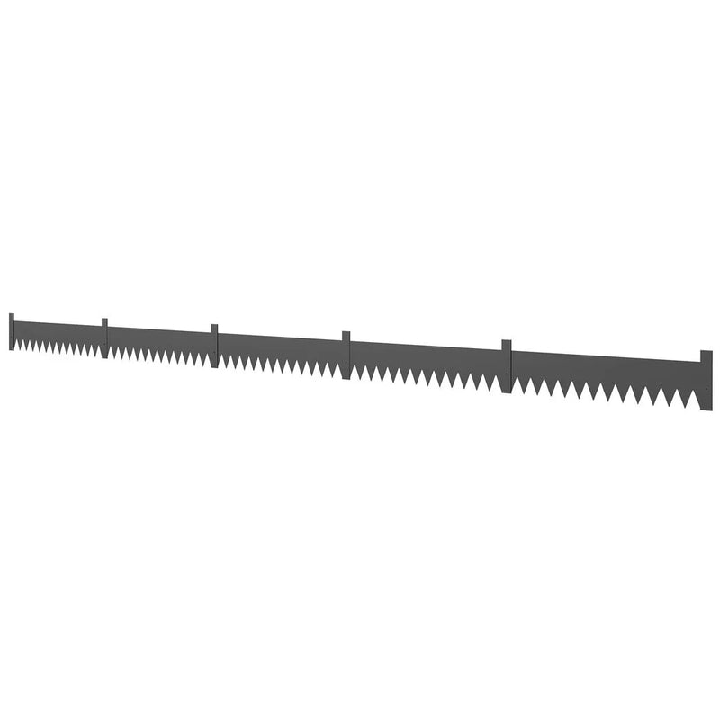 Outsunny 5pcs Garden Fence, Metal Picket Fence Panels, 102x20cm, Black