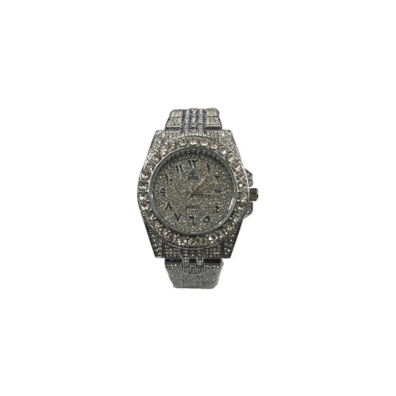 NY London Mens Fashion Bling Assorted Watch Dated Round Silver Arabic Dial Silver Bracelet Watch