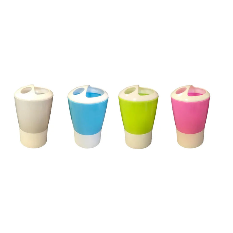 Plastic Toothbrush Holder Cup Assorted Colours