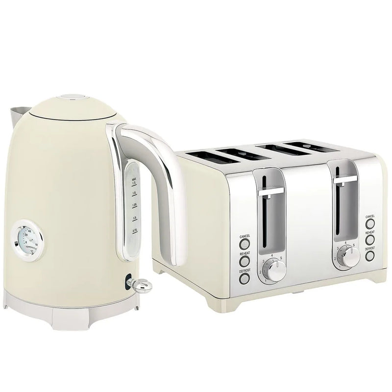 HOMCOM Retro 3000W Kettle and Toaster Set - Grey