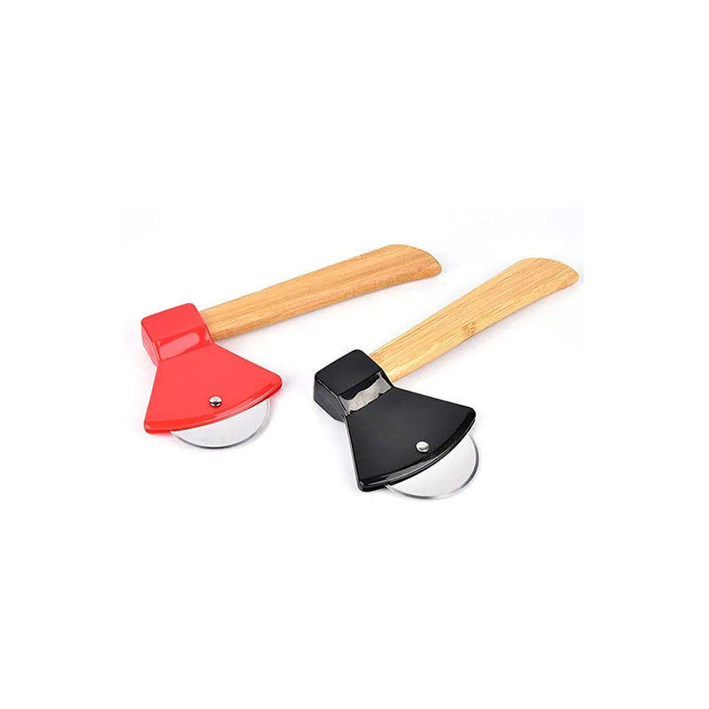 A x e Shaped Pizza Cutter Wheel Assorted Colours