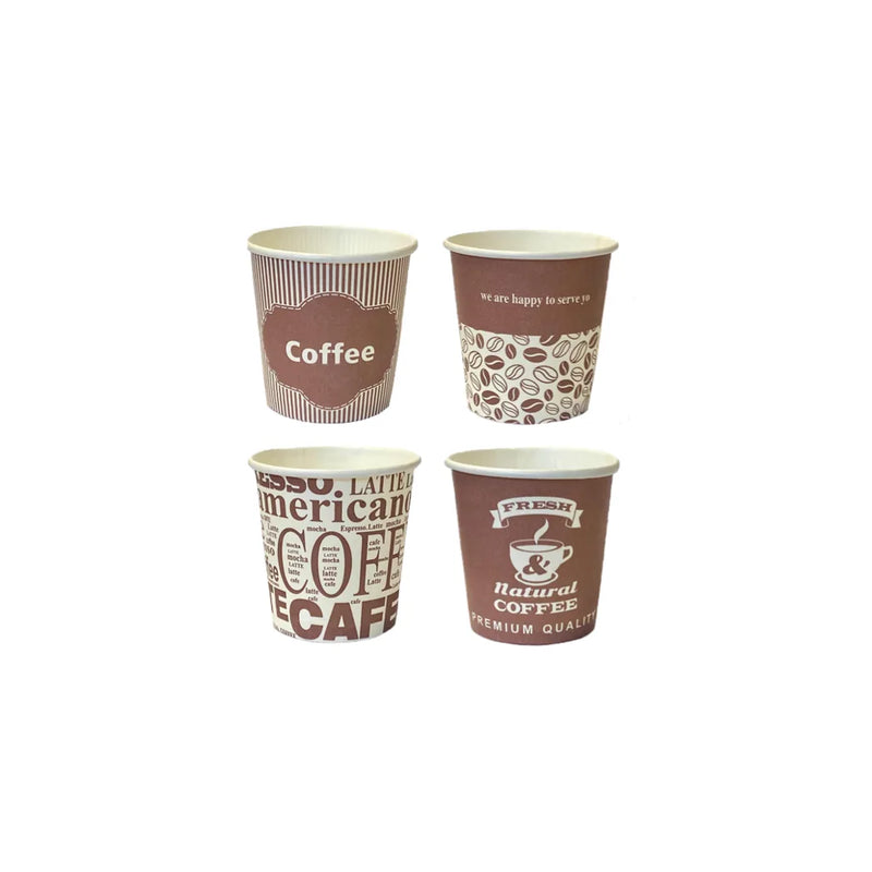 Single Wall Paper Cups 4Oz Pack Of 25 Assorted Designs