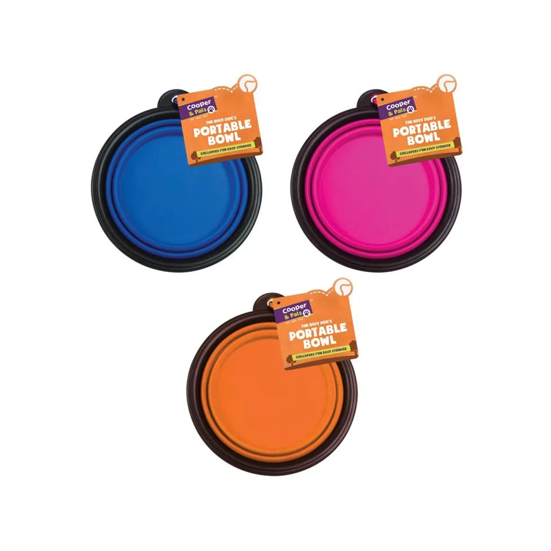 Pet Dog Cat Portable Collapsible Water Drinking Pet Bowl 17 cm x 17 cm x 15 cm Assorted Colours