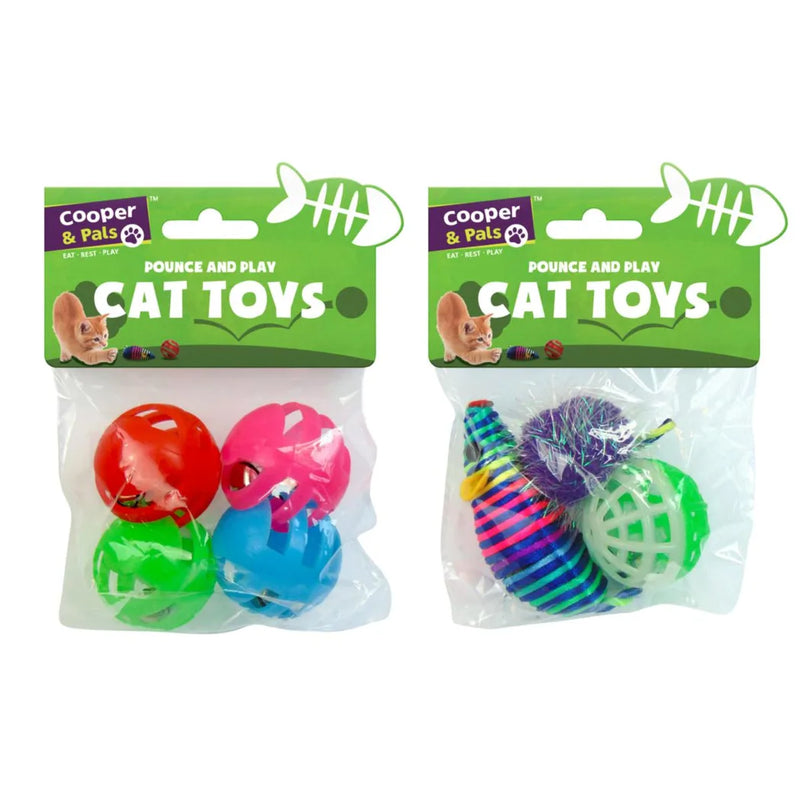Pet Cat Toy Pack 3 4 Pieces Assorted Designs