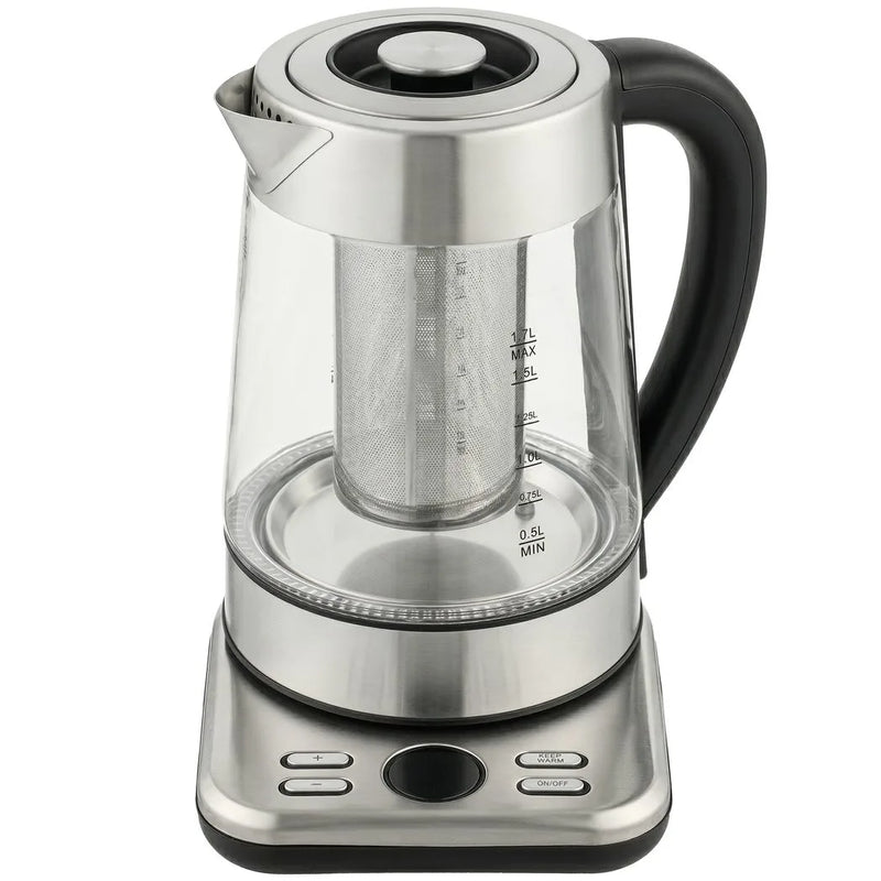 HOMCOM Electric Kettle, 1.7L Fast Boil 3KW Water Kettle with UK Strix Thermostat, Tea Infuser, Keep Warm Function