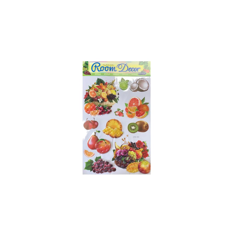 Room Decor 3D Effect Wall Stickers Fruit Design Assorted Designs And Colours