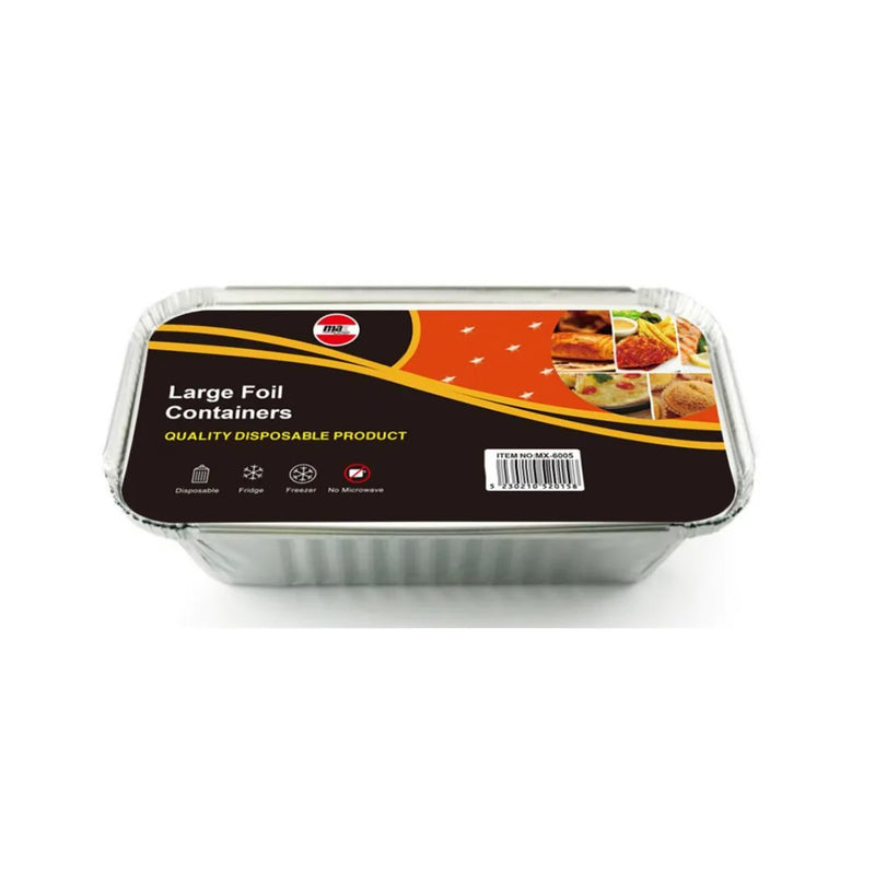 Large Aluminium Foil Food Containers With Lids Pack Of 6