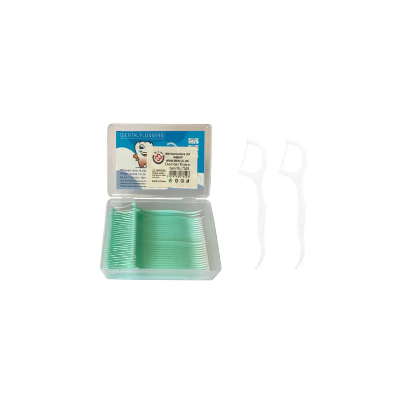 Dental Floss Toothpicks In Plastic Container Assorted Colours