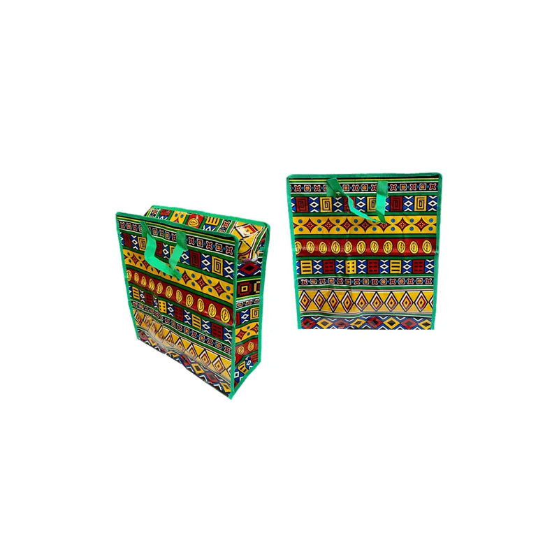 Medium Plastic Shopping Laundry Bag With Printed Design Assorted Designs