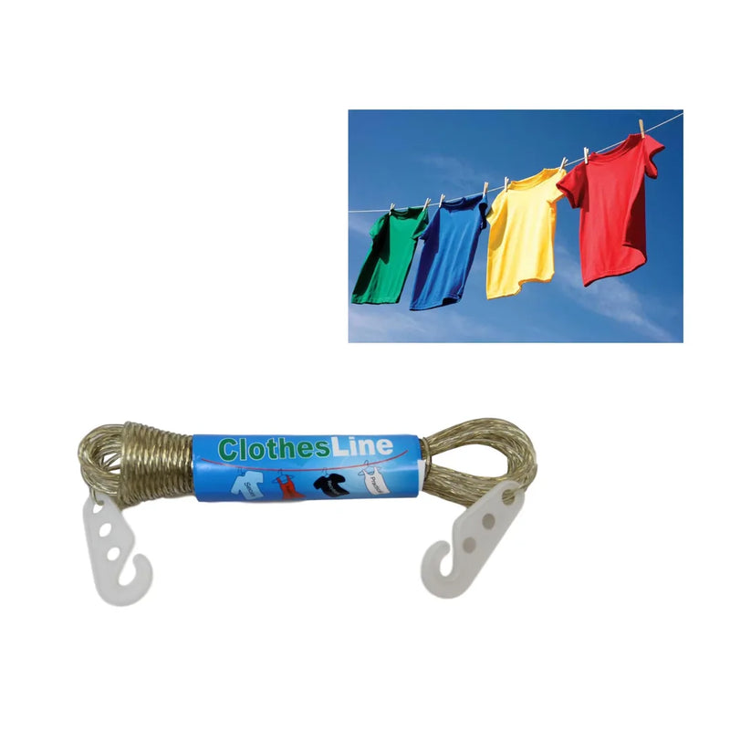 Washing Clothes Line Outdoor Hanging Rope With 2 Hooks 5813