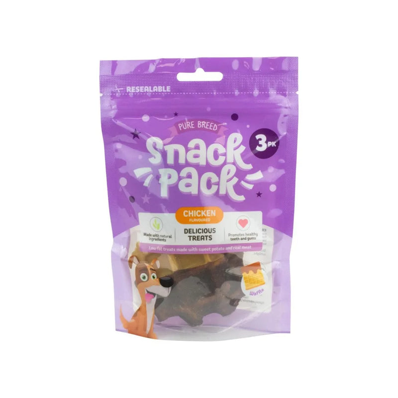 Pet Dog Treats Delicious Waffle Chew Snack Pack Of 3 Chicken Flavour