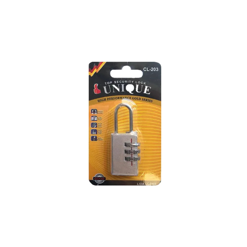 Metal Number Combination Padlock Assorted Colours