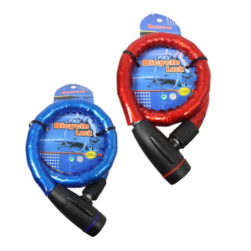 Thick Bicycle Bike Lock With 2 Keys Assorted Colours