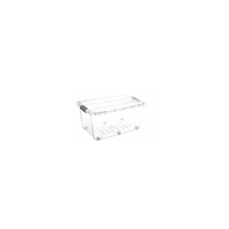 Clear Plastic Storage Bo x With 6 Wheels 75 Litre