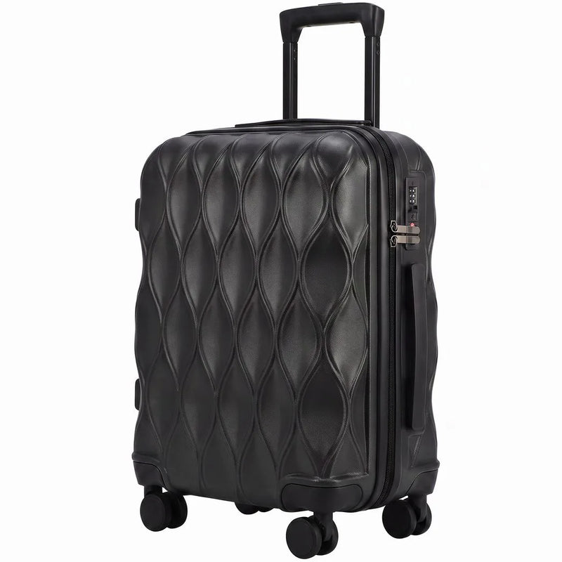 HOMCOM 20Inch Suitcase, ABS Hard Shell Carry On Luggage with TSA Lock, Spinner Wheels, Telescopic Handle, Black